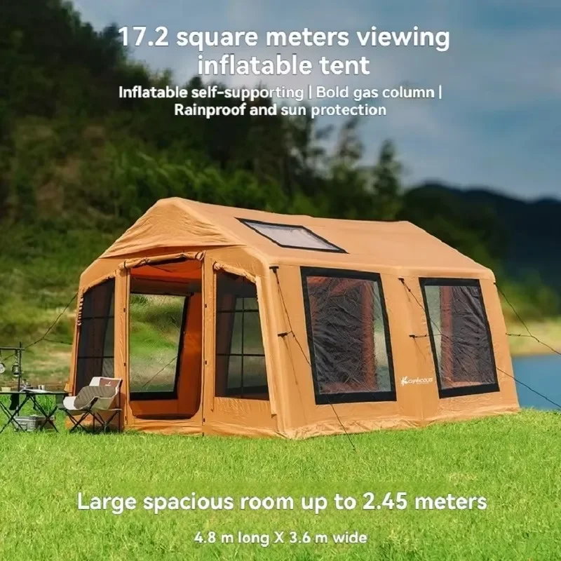 17.2㎡ Large Inflatable Camping Tent 6-8 Person 4-Season Waterproof Air Beam Pop Up Tent 1-Min Setup OEM Glamping Tent
17.2㎡ Large Inflatable Camping Tent 6-8 Person 4-Season Waterproof Air Beam Pop Up Tent 1-Min Setup OEM Glamping Tent