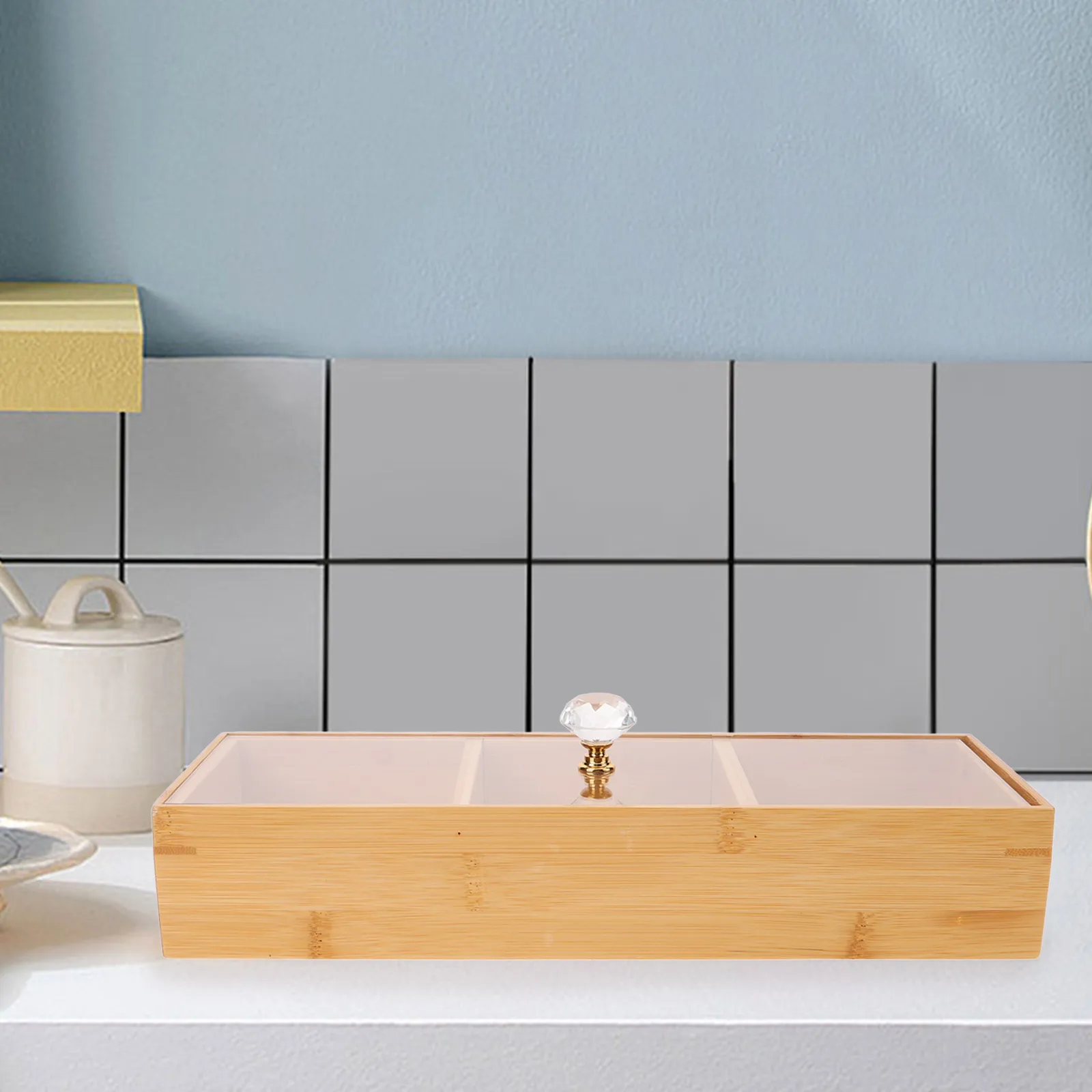 Multi-grid Snack Bamboo Lid Food Tray Snack Storage Tray Easy Clean Storage Counter Top Party Use Fruit Serving 
Multi-grid Snack Bamboo Lid Food Tray Snack Storage Tray Easy Clean Storage Counter Top Party Use Fruit Serving