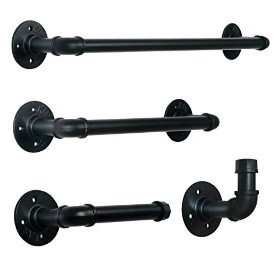 4-Pieces Industrial Pipe Towel Holder Set Rustic Steel Towel Rack Kit Farmhouse Vintage Style Towel Bar Accessories for Bathroo
4-Pieces Industrial Pipe Towel Holder Set Rustic Steel Towel Rack Kit Farmhouse Vintage Style Towel Bar Accessories for Bathroo