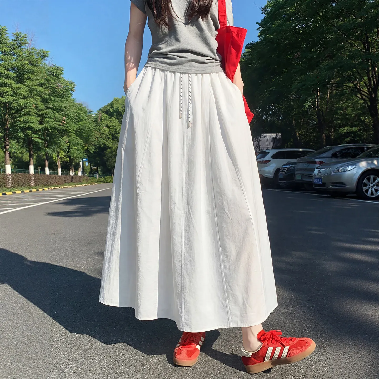 Women's A-Line Skirt Workwear Style Umbrella Skirt Loose Fit Asymmetrical Hemline Teenage Fashion Nylon Material
Women's A-Line Skirt Workwear Style Umbrella Skirt Loose Fit Asymmetrical Hemline Teenage Fashion Nylon Material