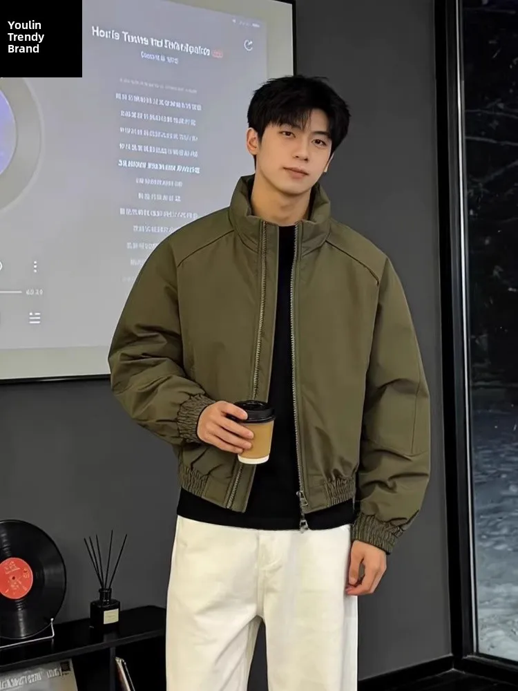 Thickened Winter Pilot Jacket Military Green down Cotton Men's Short Style Three-proof Cotton Coat Warmth Youth Daily Wear
Thickened Winter Pilot Jacket Military Green down Cotton Men's Short Style Three-proof Cotton Coat Warmth Youth Daily Wear