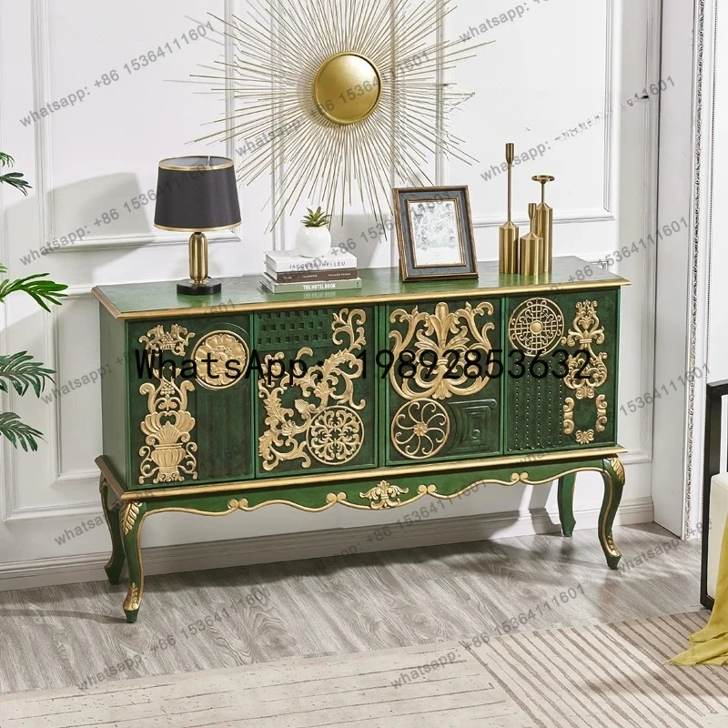 Golden emerald American side cabinet retro all solid wood multi-functional French locker European door entrance cabinet
Golden emerald American side cabinet retro all solid wood multi-functional French locker European door entrance cabinet