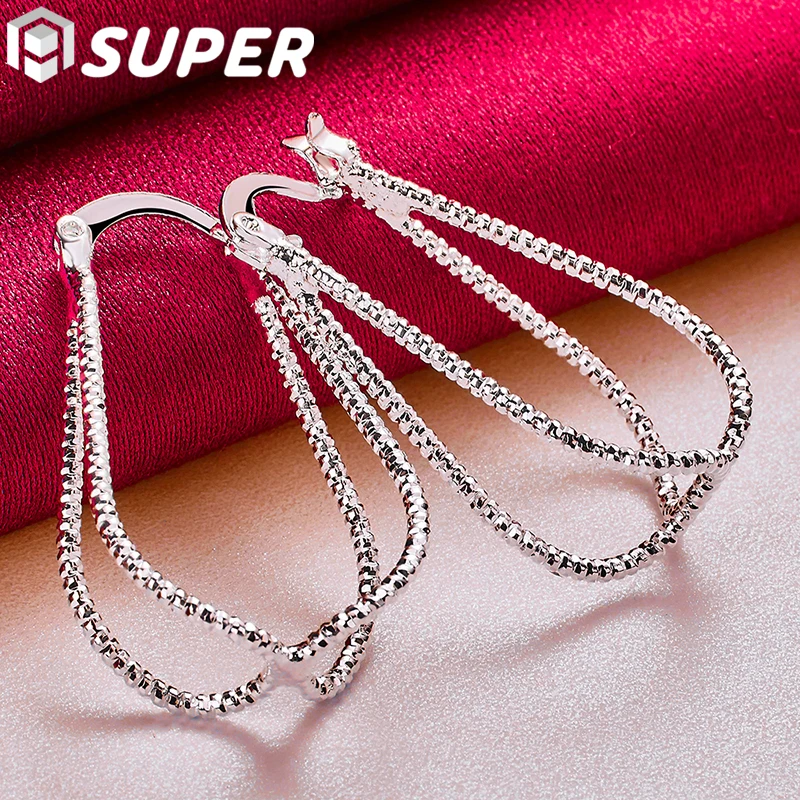 925 Sterling Silver Double Line Cross Hoop Earring For Woman Lady Best Gift Fashion Charm Wedding Jewelry
925 Sterling Silver Double Line Cross Hoop Earring For Woman Lady Best Gift Fashion Charm Wedding Jewelry