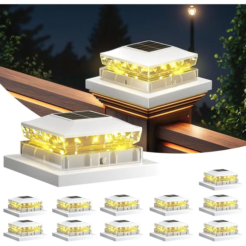 Набор из 12 уличных светильников на столб, белые, с питанием от солнечной батареи, IP65, водонепроницаемые, для сада, патио и террасы, 3.5x3 фута
Набор из 12 уличных светильников на столб, белые, с питанием от солнечной батареи, IP65, водонепроницаемые, для сада, патио и террасы, 3.5x3 фута
