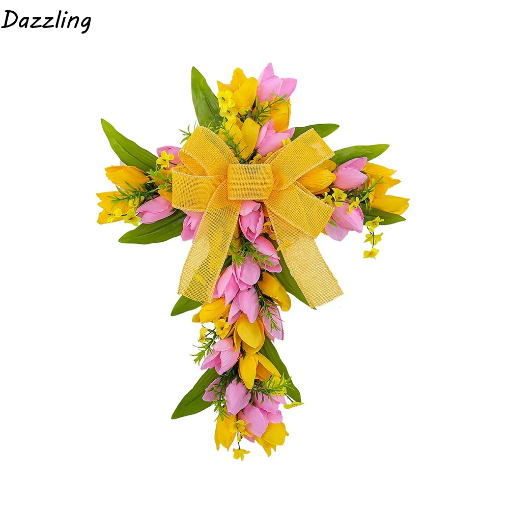 Cartoon Easter Tulip Flower Wreath Elegant Handmade Artificial Bow Wreath Cute Door Wreath Ornament Home Party Decor
Cartoon Easter Tulip Flower Wreath Elegant Handmade Artificial Bow Wreath Cute Door Wreath Ornament Home Party Decor