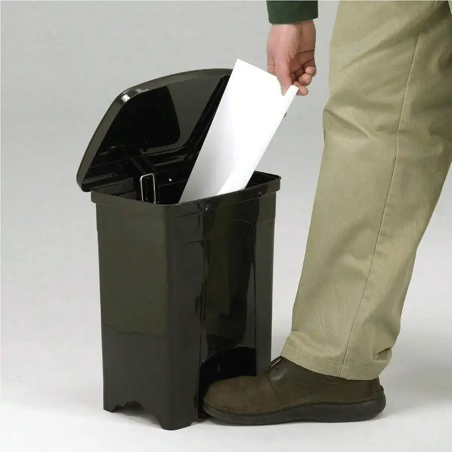 Black Plastic Foot Pedal Trash Can For Bathroom Kitchen Office
Black Plastic Foot Pedal Trash Can For Bathroom Kitchen Office