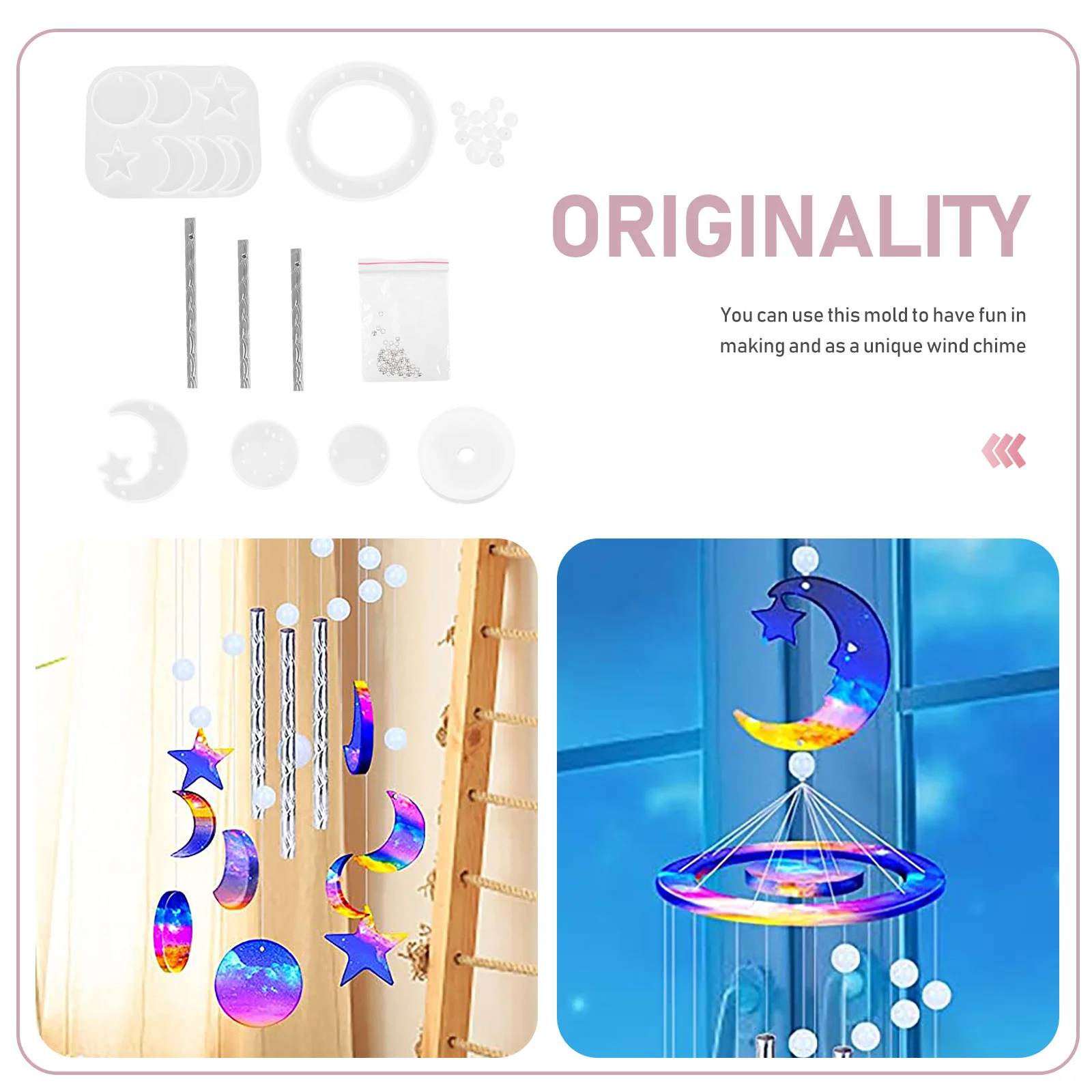 1Set Silicone Wind Chime Mold High Flexibility Durable DIY Pendant Mold for Epoxy Crystal Decorative Pendant Making 
1Set Silicone Wind Chime Mold High Flexibility Durable DIY Pendant Mold for Epoxy Crystal Decorative Pendant Making