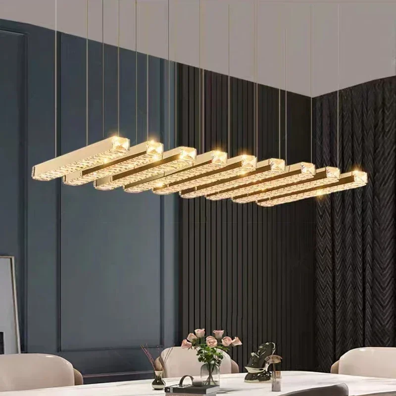 Creative Crystal Chandelier For Dining Room Led Home Decor Hanging Lamp DIY Indoor Lighting Gold Chrome Stainless Steel Lustre
Creative Crystal Chandelier For Dining Room Led Home Decor Hanging Lamp DIY Indoor Lighting Gold Chrome Stainless Steel Lustre