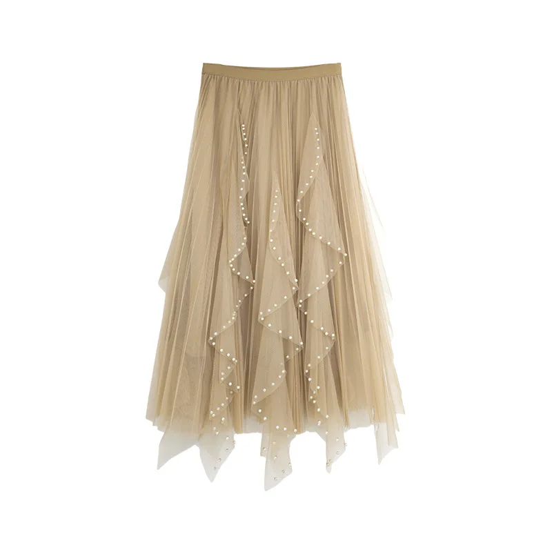 2024 Spring Summer Elastic High Waist Thin Sweet Beaded Mesh Casual Simple Solid Color Women A-line Long Skirt Free Shipping
2024 Spring Summer Elastic High Waist Thin Sweet Beaded Mesh Casual Simple Solid Color Women A-line Long Skirt Free Shipping