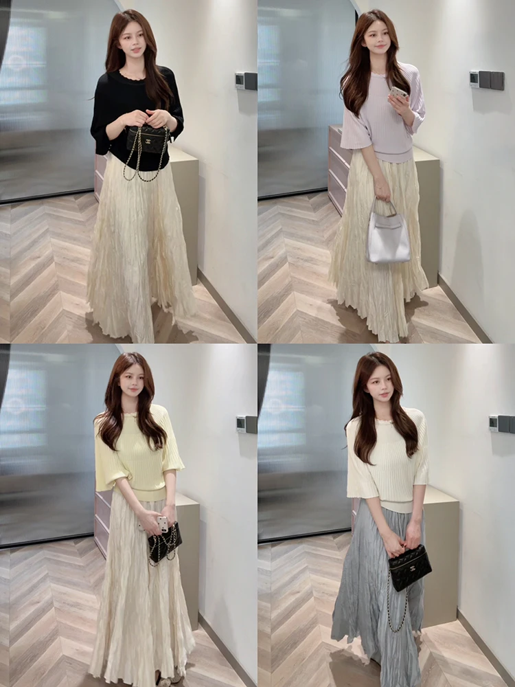 Ice Silk Batwing Sleeve Knitted Coat Short Sleeve Women's Loose Fit round Neck Pullover Spring Fashion Ladies' Knitwear
Ice Silk Batwing Sleeve Knitted Coat Short Sleeve Women's Loose Fit round Neck Pullover Spring Fashion Ladies' Knitwear