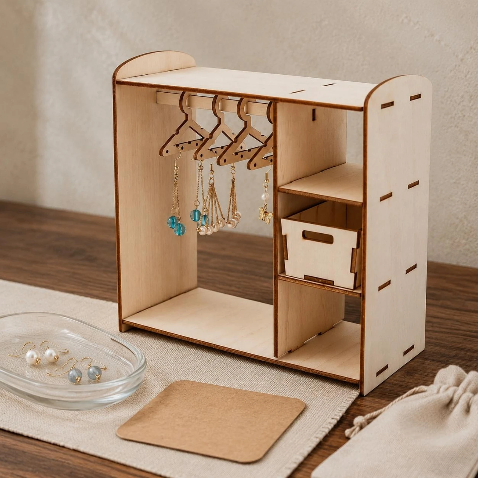 Doll Cabinet Organizer Hanging Design Wooden Earring Rack Wardrobe Earring Hanger Decorative Craft Home Accessory Space-Saving
Doll Cabinet Organizer Hanging Design Wooden Earring Rack Wardrobe Earring Hanger Decorative Craft Home Accessory Space-Saving
