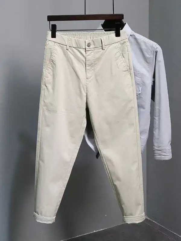 New Men's Cotton Color Casual Pants Spring Summer Elastic Versatile High Waist Straight Leg Nine Points Casual Trousers
New Men's Cotton Color Casual Pants Spring Summer Elastic Versatile High Waist Straight Leg Nine Points Casual Trousers