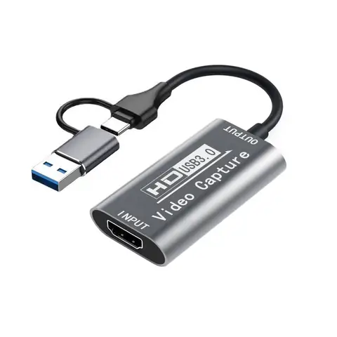 Karta przechwytująca wideo USB/USB C z HDMI 4K na USB 3.0 typu C Konwerter audio-wideo Komputer Laptop Smartphone Adapter do monitorowania
