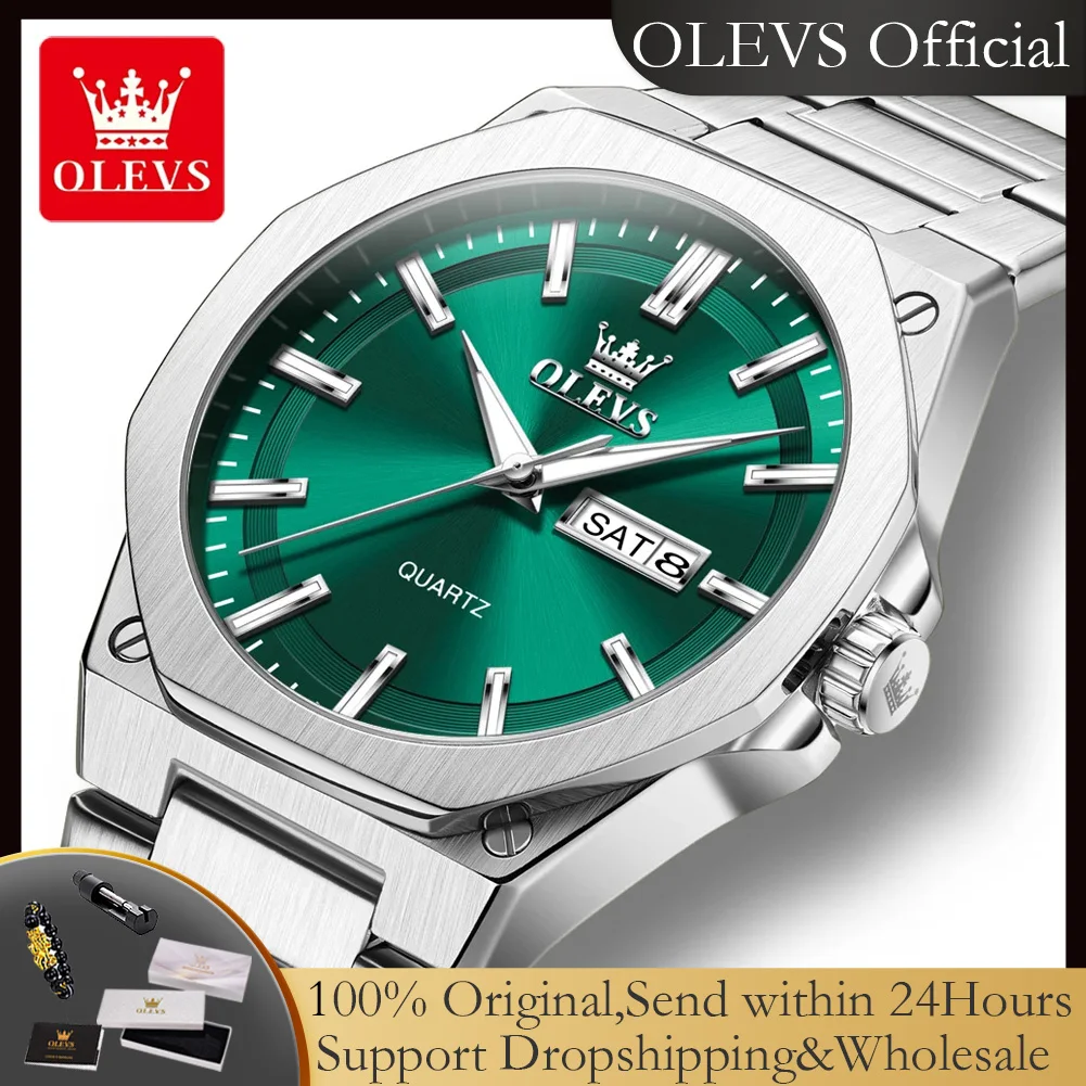 Мужские часы OLEVS 3733, оригинальные, стальной браслет, двойной календарь, горячая распродажа, кварцевые часы для мужчин, минималистичные, роскошные, топ-бренд.
Мужские часы OLEVS 3733, оригинальные, стальной браслет, двойной календарь, горячая распродажа, кварцевые часы для мужчин, минималистичные, роскошные, топ-бренд.