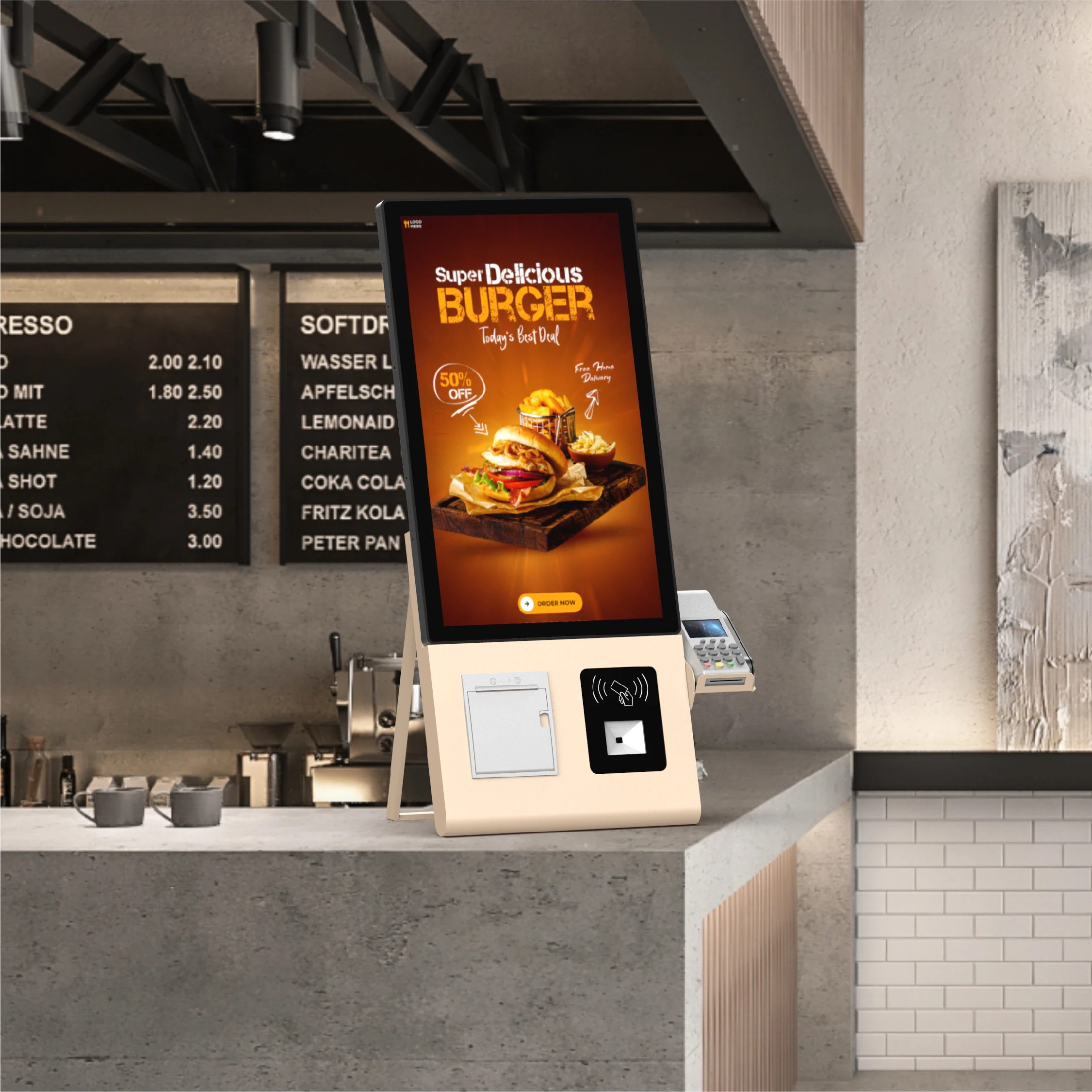 hit productLIEN Desktop Self Service Kiosk 23.8 Inch Touch Screen POS Terminal with SDK Self-Checkout Self-Ordering & Advertisin
hit productLIEN Desktop Self Service Kiosk 23.8 Inch Touch Screen POS Terminal with SDK Self-Checkout Self-Ordering & Advertisin