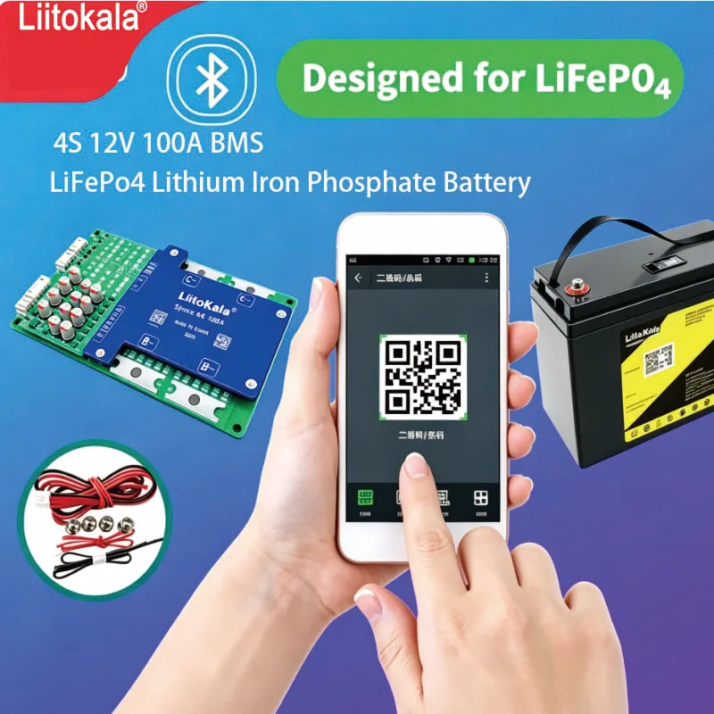 LiitoKala 4S-12V100A Smart BMS Lifepo4 4S Bluetooth Solar Inverter System LFP Energy Storage BT EV RV Built-in Bluetooth BMS
LiitoKala 4S-12V100A Smart BMS Lifepo4 4S Bluetooth Solar Inverter System LFP Energy Storage BT EV RV Built-in Bluetooth BMS