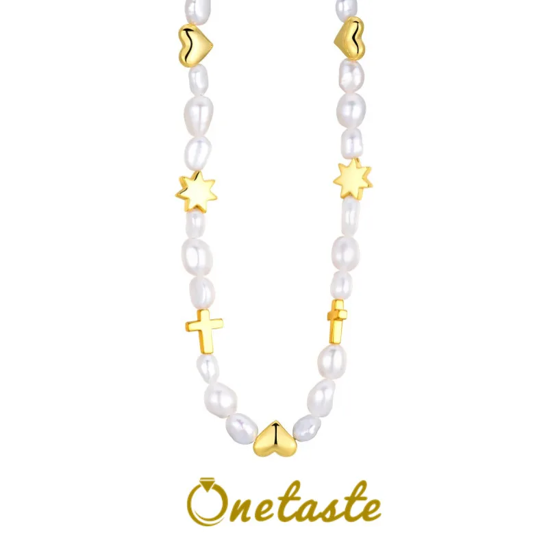 S925 Silver 18K Gold Baroque Pearl Bead Spaced Chokers Necklaces Women Heart Star Cross Dainty Trendy Necklace Love Gift For Her
S925 Silver 18K Gold Baroque Pearl Bead Spaced Chokers Necklaces Women Heart Star Cross Dainty Trendy Necklace Love Gift For Her