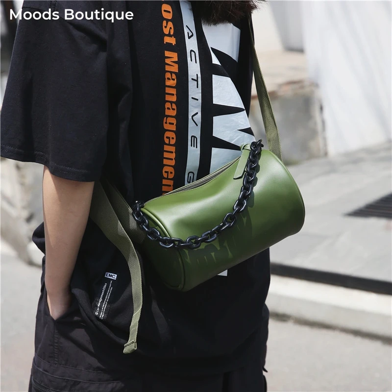 MOODS Women's Shoulder Bags PU Leather Couples Tooling Pouch Street Hip Hop Bags Luxury Handbags Unisex Messenger Barrel Purses
MOODS Women's Shoulder Bags PU Leather Couples Tooling Pouch Street Hip Hop Bags Luxury Handbags Unisex Messenger Barrel Purses