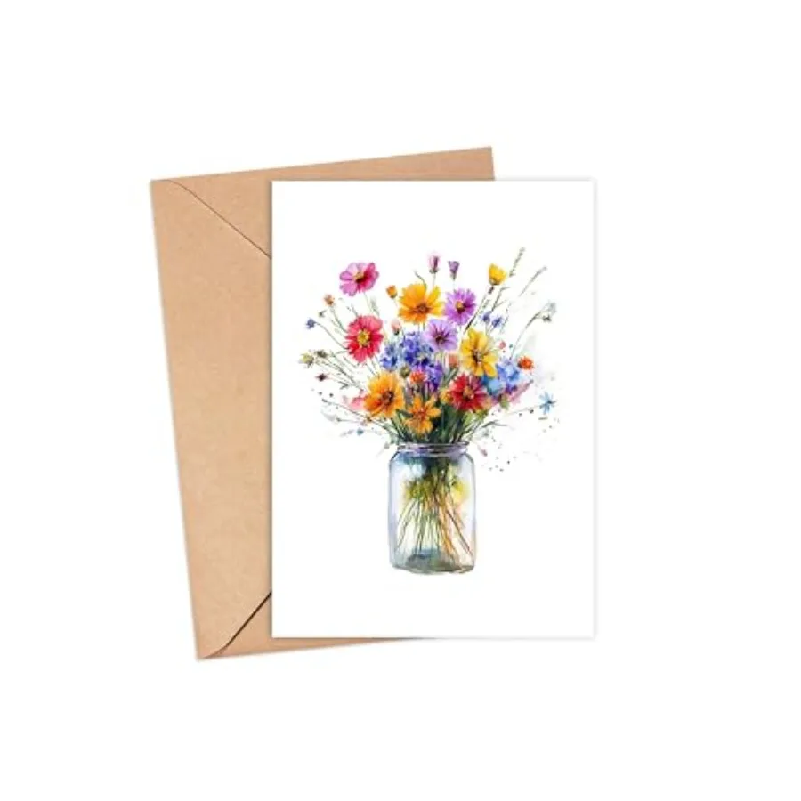 Watercolor Wildflowers Card - Mason Jar - Note Cards - Notecards - Flowers Floral Botanical - Blank Cards - Folded Stationery -
Watercolor Wildflowers Card - Mason Jar - Note Cards - Notecards - Flowers Floral Botanical - Blank Cards - Folded Stationery -