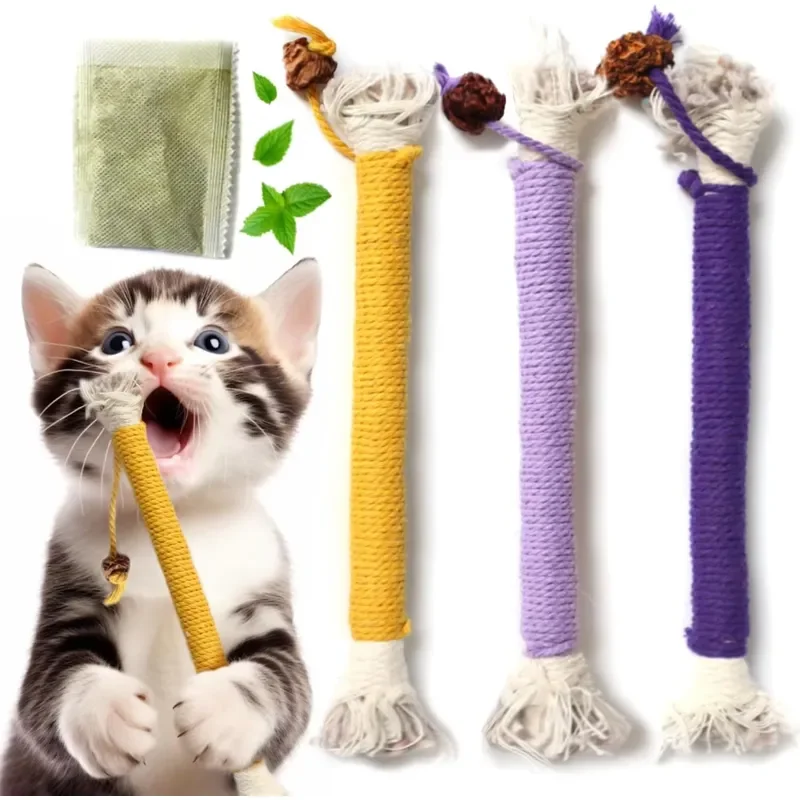 7PCS Pack Catnip Rope Chew Toys for Teeth Cleaning Interactive Cat Teething Toy for Kitten
7PCS Pack Catnip Rope Chew Toys for Teeth Cleaning Interactive Cat Teething Toy for Kitten