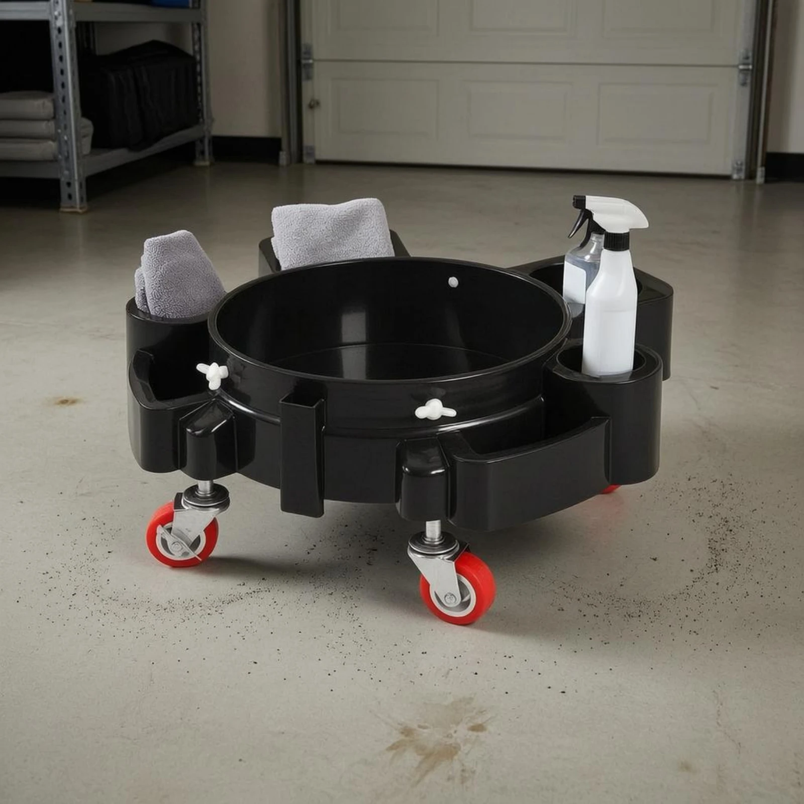 Car Wash Pail Dolly Round Wheeled Pail Stand Cleaning Tool Rustrust-Resistant Equipment Spill Containment Rim
Car Wash Pail Dolly Round Wheeled Pail Stand Cleaning Tool Rustrust-Resistant Equipment Spill Containment Rim