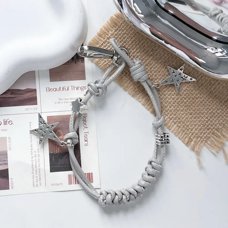 New Leather Braided Star Pendant Phone Lanyard Girl Heart Couple Style Chain Bag Pendant Decorative Jewelry Mobile Phone Strap
New Leather Braided Star Pendant Phone Lanyard Girl Heart Couple Style Chain Bag Pendant Decorative Jewelry Mobile Phone Strap