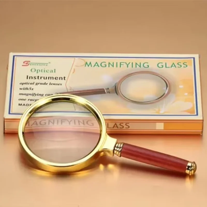 Handheld Magnifier Pocket Magnifying Glass Golden Metal Frame Red Wood Handle Helping Hand Soldering Loupe Solder Clamp
Handheld Magnifier Pocket Magnifying Glass Golden Metal Frame Red Wood Handle Helping Hand Soldering Loupe Solder Clamp