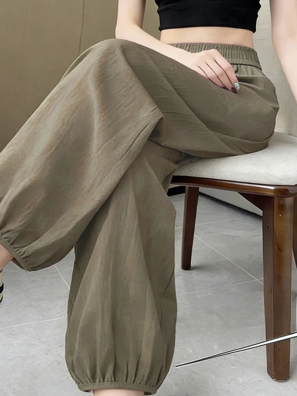 Ice Silk Lantern Pants Women's Summer Thin Quick Dry Straight Casual Loose Lazy Style Harlan Trendy High Waist Elastic Waistband
Ice Silk Lantern Pants Women's Summer Thin Quick Dry Straight Casual Loose Lazy Style Harlan Trendy High Waist Elastic Waistband