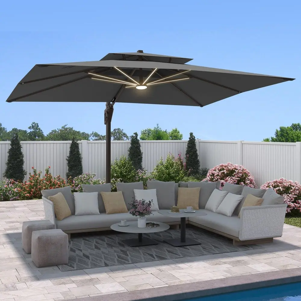 X 12 FT Cantilever Outdoor Patio Umbrella with Base Included Large Heavy Duty 360 Rotation Double Top Offset Rectangular Umbrel
X 12 FT Cantilever Outdoor Patio Umbrella with Base Included Large Heavy Duty 360 Rotation Double Top Offset Rectangular Umbrel