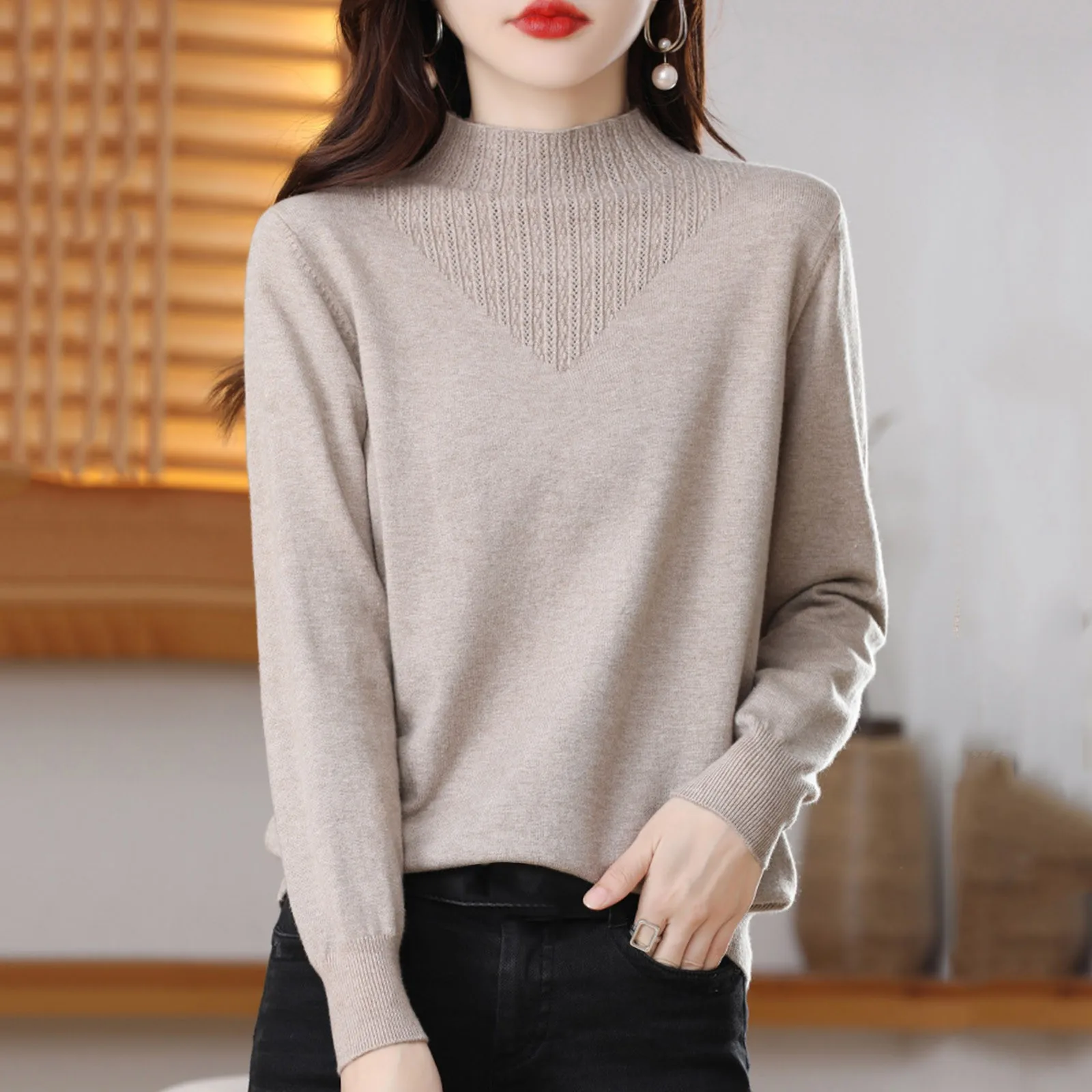 Autumn And Winter New Cashmere Sweater Women Half-High Collar Loose Base Sweater Pullover Versatile Plus Size Fleece Knit Pullov
Autumn And Winter New Cashmere Sweater Women Half-High Collar Loose Base Sweater Pullover Versatile Plus Size Fleece Knit Pullov