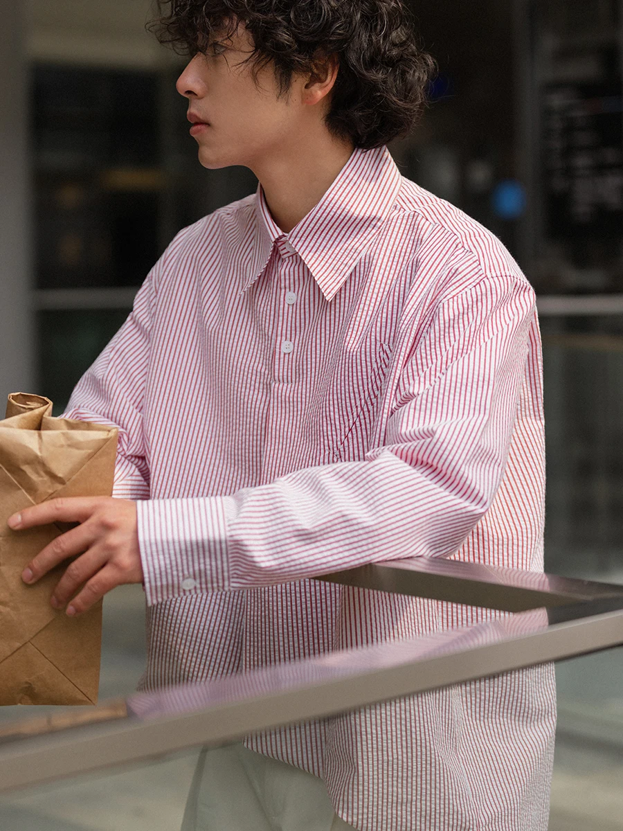 Noears Japanese Retro y Pink Stripe Casual Long Sve Collared Loose Design irt Breathable Pure Cotton Spring Wear
Noears Japanese Retro y Pink Stripe Casual Long Sve Collared Loose Design irt Breathable Pure Cotton Spring Wear