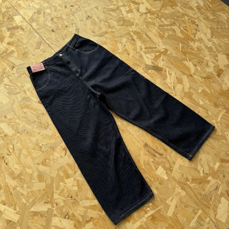 Mertra Pink Butterfly Embroidered Jeans High Quality Retro Dark Blue Straight Leg Denim Pants for Men Women
Mertra Pink Butterfly Embroidered Jeans High Quality Retro Dark Blue Straight Leg Denim Pants for Men Women