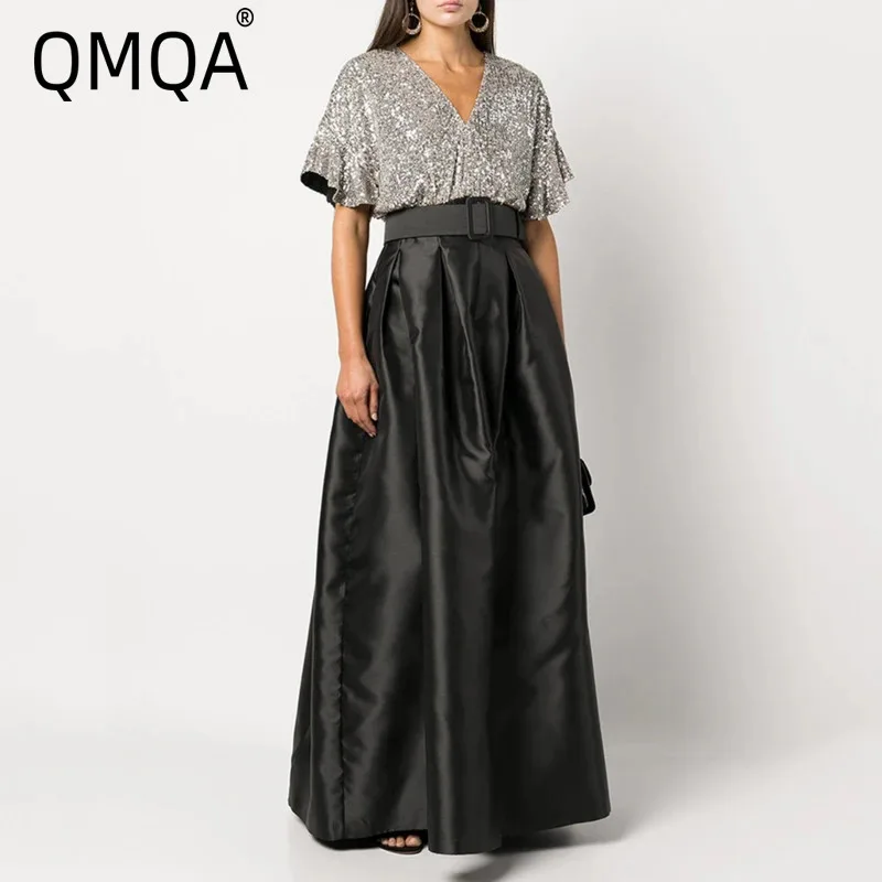 QMQA Модные женские платья с блестками и v-образным вырезом, коротким рукавом и высокой талией, утягивающее вечернее платье 2024, новая женская одежда 1A515
QMQA Модные женские платья с блестками и v-образным вырезом, коротким рукавом и высокой талией, утягивающее вечернее платье 2024, новая женская одежда 1A515