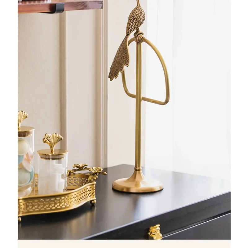 Retro Luxury Brass Peacock Towel Ring Bathroom Standing Towel Holder Storage Shelf Bathroom Storage Stand
Retro Luxury Brass Peacock Towel Ring Bathroom Standing Towel Holder Storage Shelf Bathroom Storage Stand