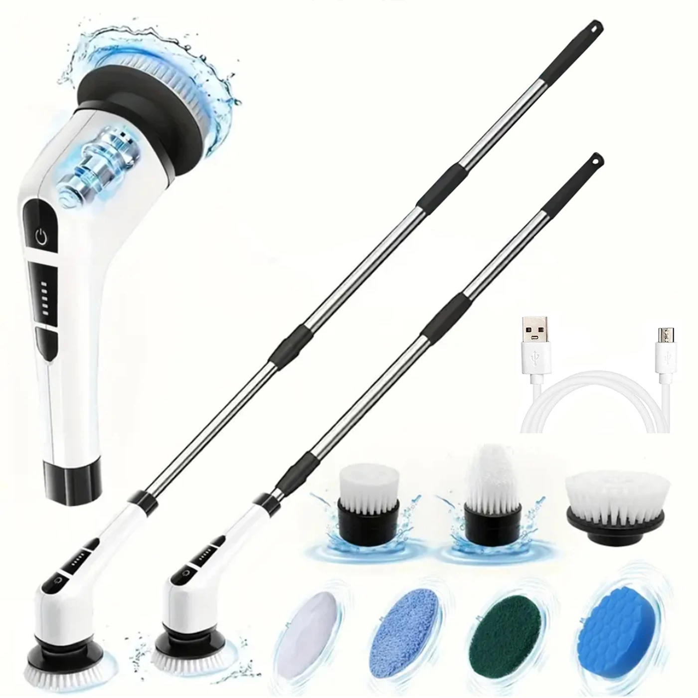 Электрическая вращающаяся щетка с 7 сменными насадками и регулируемой удлинительной ручкой, электрическим очистителем для ванной комнаты, чистящими средствами, спинкой
Электрическая вращающаяся щетка с 7 сменными насадками и регулируемой удлинительной ручкой, электрическим очистителем для ванной комнаты, чистящими средствами, спинкой