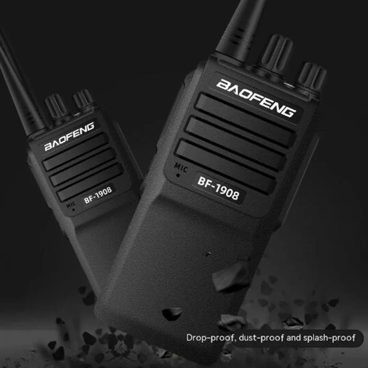 BaoFeng/BF-1908 walkie talkie 2200mAh 8W 2km-15km walkie talkie profesional, road trips, construction sites can be used
BaoFeng/BF-1908 walkie talkie 2200mAh 8W 2km-15km walkie talkie profesional, road trips, construction sites can be used