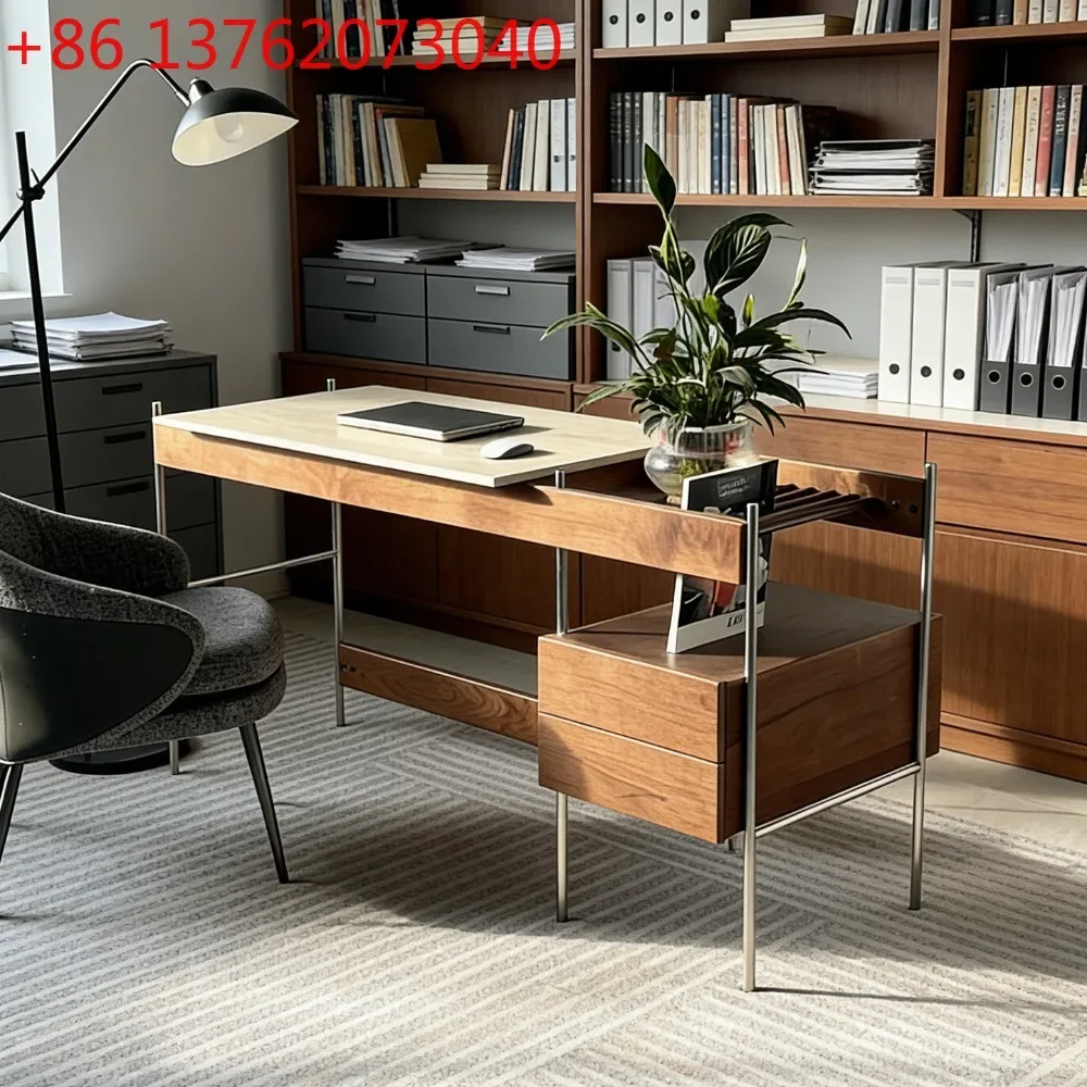 Medieval style desk desk walnut drawer long table home study
Medieval style desk desk walnut drawer long table home study