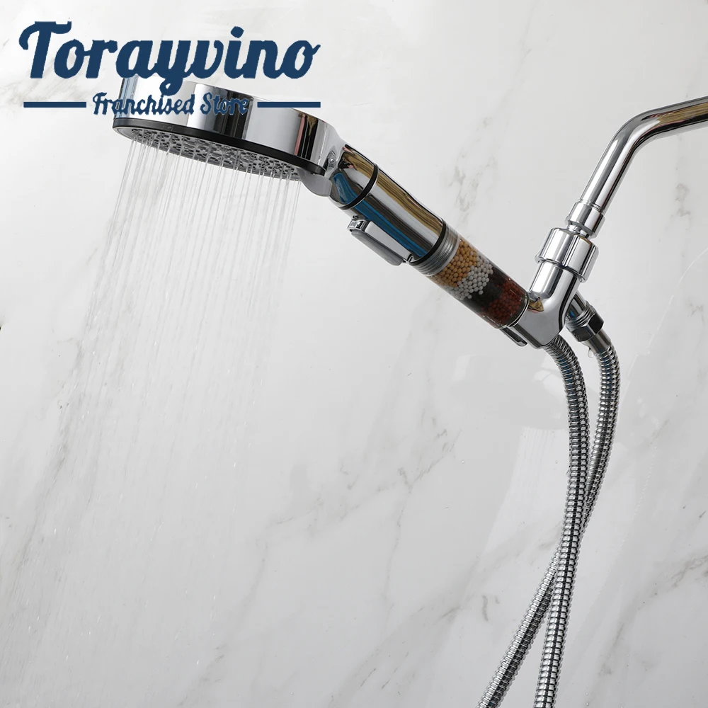 Torayvino Shower Head Handheld High Pressure Output Universal Adaptation Pressurized Hose Holder 3 Ways Water Saving Filtered
Torayvino Shower Head Handheld High Pressure Output Universal Adaptation Pressurized Hose Holder 3 Ways Water Saving Filtered