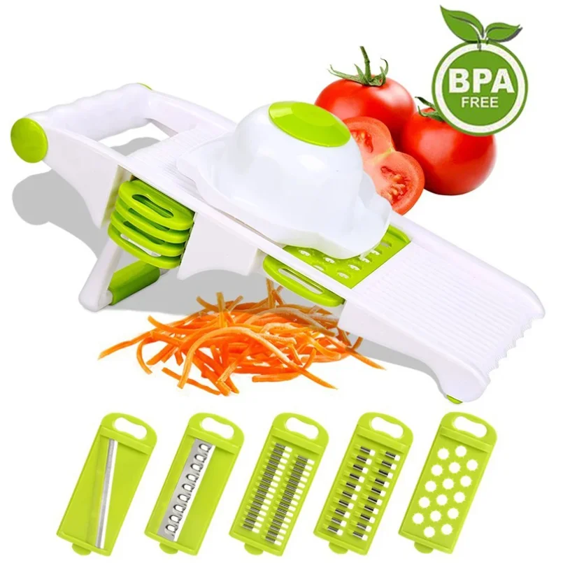 Mandoline Slicer With Stand Stainless Steel Vegetable Slicer With 5 Blades Potato Carrot Cucumber Slicer Cutter KC0015
Mandoline Slicer With Stand Stainless Steel Vegetable Slicer With 5 Blades Potato Carrot Cucumber Slicer Cutter KC0015