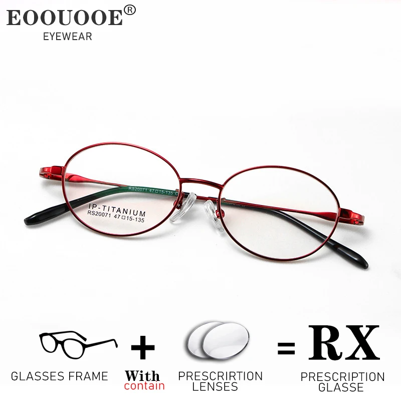 Red Oval Prescription Glasses Women Pure Titanium Optical Eyeglasses Myopia Hyperopia Progressive Recipe Eyewear Photochromic
Red Oval Prescription Glasses Women Pure Titanium Optical Eyeglasses Myopia Hyperopia Progressive Recipe Eyewear Photochromic