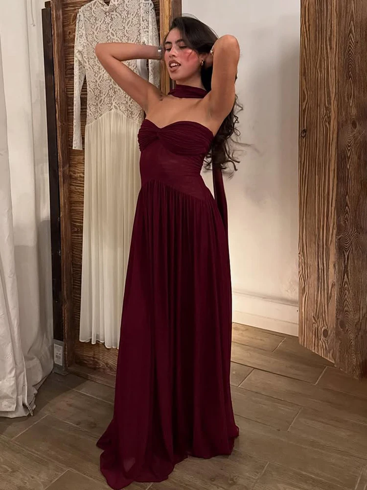 TARUXY Sexy Strapless Long Ribbon Dress Female One Shoulder Sexy Through Mesh Splice Dress Slim Lady Summer 2025 Fashion Elegant
TARUXY Sexy Strapless Long Ribbon Dress Female One Shoulder Sexy Through Mesh Splice Dress Slim Lady Summer 2025 Fashion Elegant