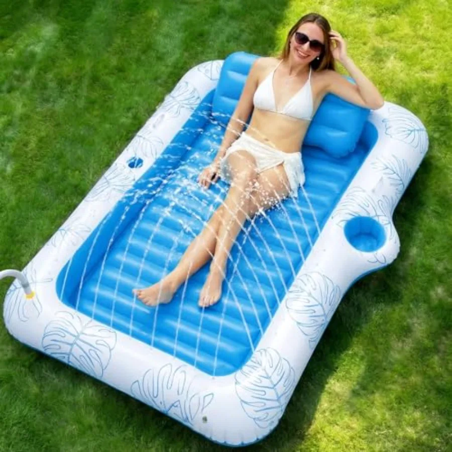 83'' x 50'' Inflatable Tanning Bed Pool Lounger 2-in-1 Tanning Floating Rafts for Adults Beach Backyard Personal Sunbathing Poo
83'' x 50'' Inflatable Tanning Bed Pool Lounger 2-in-1 Tanning Floating Rafts for Adults Beach Backyard Personal Sunbathing Poo