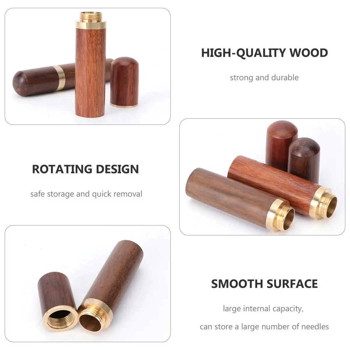 2 Pcs Wooden Containers Needle Storage Box Storage Bottle Mini Tool Box for Home Needle Supplies (Ebony, Rosewood Style)
2 Pcs Wooden Containers Needle Storage Box Storage Bottle Mini Tool Box for Home Needle Supplies (Ebony, Rosewood Style)