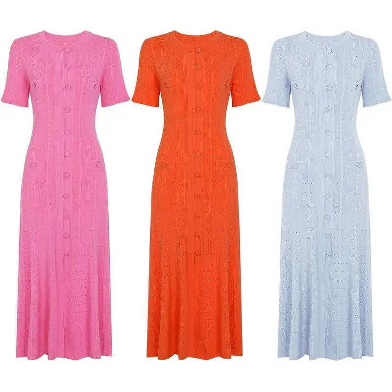 High-End Quality Women's Knitted Long Dress Short Sleeve Slimming Style Celebrity Favored Autumn New Arrival Casual round Neck
High-End Quality Women's Knitted Long Dress Short Sleeve Slimming Style Celebrity Favored Autumn New Arrival Casual round Neck