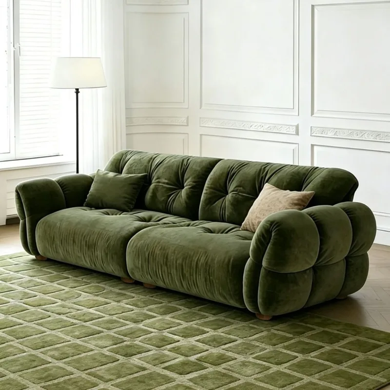 Ink velvet sofa French retro medieval chenille dark green fabric sofa
Ink velvet sofa French retro medieval chenille dark green fabric sofa