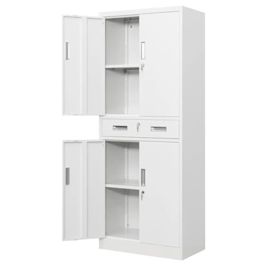 Metal Storage Cabinet, 71" H x 28" W x 16" D Locking Storage Cabinet with 2 Adjustable Shees and 1 Drawer for Office, Garage, H
Metal Storage Cabinet, 71" H x 28" W x 16" D Locking Storage Cabinet with 2 Adjustable Shees and 1 Drawer for Office, Garage, H