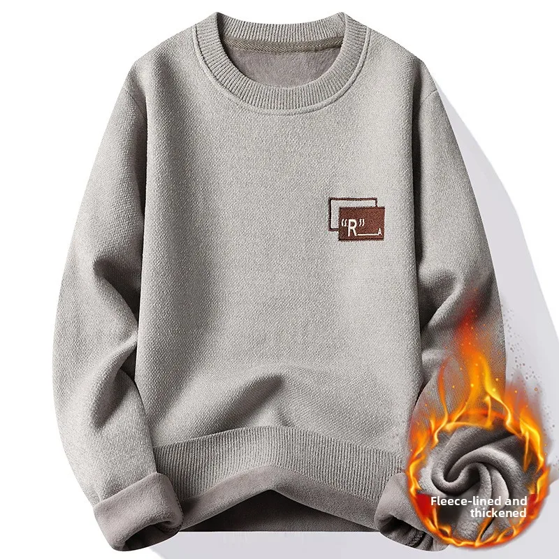 Осень/зима 2022, новая утолщенная теплая вязаная базовая рубашка на флисовой подкладке, повседневный свободный многослойный мужской свитер
Осень/зима 2022, новая утолщенная теплая вязаная базовая рубашка на флисовой подкладке, повседневный свободный многослойный мужской свитер
