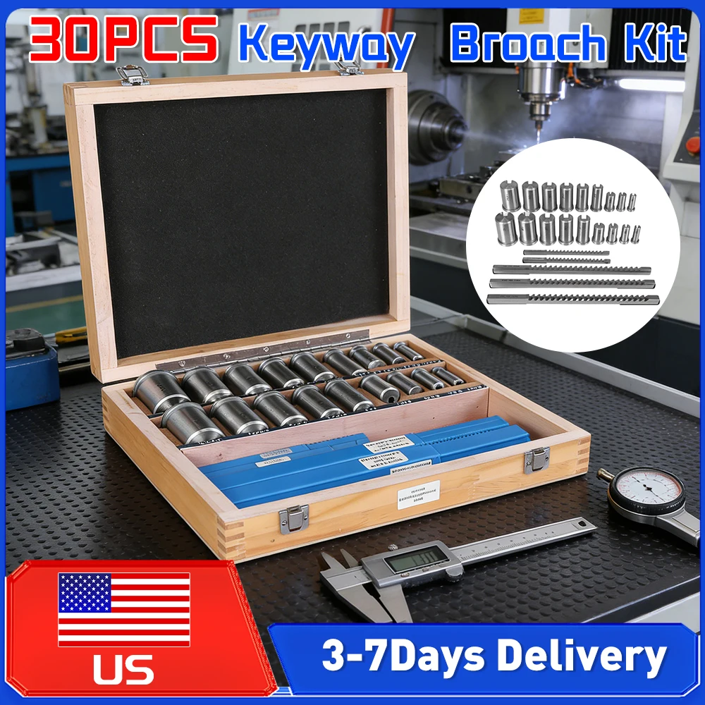 High‑Speed Steel Keyway Broach Kit,30Pcs Complete Spline Cutting Tool Set for Industrial Metal Machining
High‑Speed Steel Keyway Broach Kit,30Pcs Complete Spline Cutting Tool Set for Industrial Metal Machining