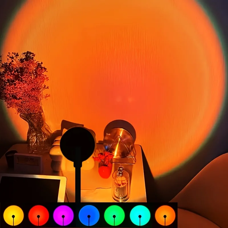 Colorful LED Sunset Light Seven Colors Adjustable USB Plug-And-Play 360 Degree Rotating for Party Wall Decoration
Colorful LED Sunset Light Seven Colors Adjustable USB Plug-And-Play 360 Degree Rotating for Party Wall Decoration
