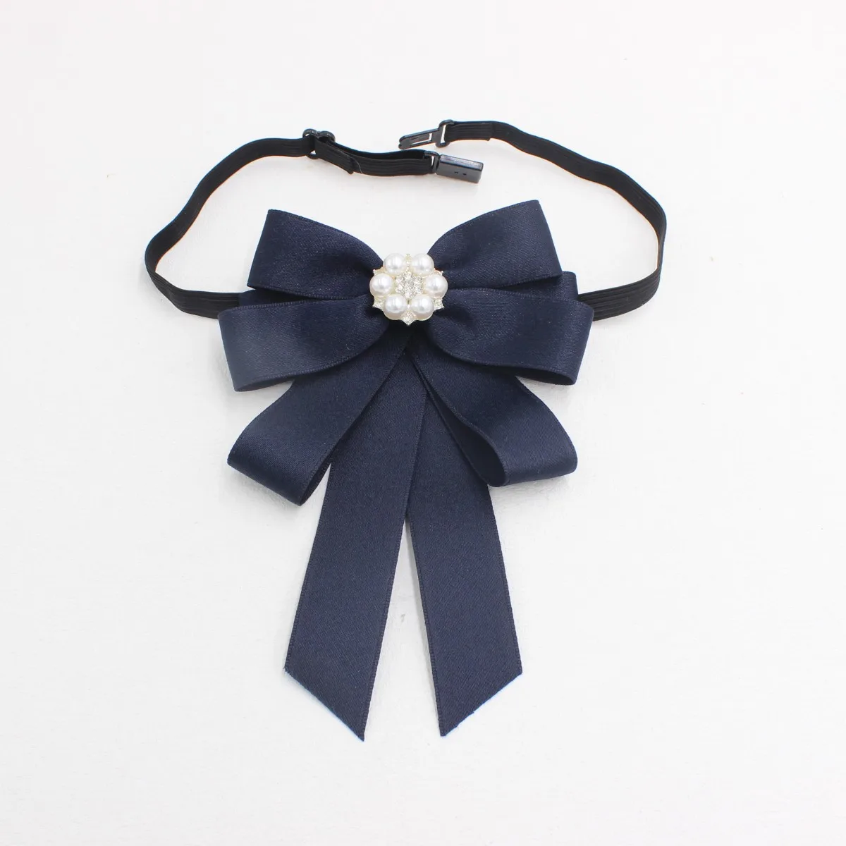 Elegant Navy Blue Satin Bow Tie with Crystal Pendant for Wedding, Party and Formal Events
Elegant Navy Blue Satin Bow Tie with Crystal Pendant for Wedding, Party and Formal Events